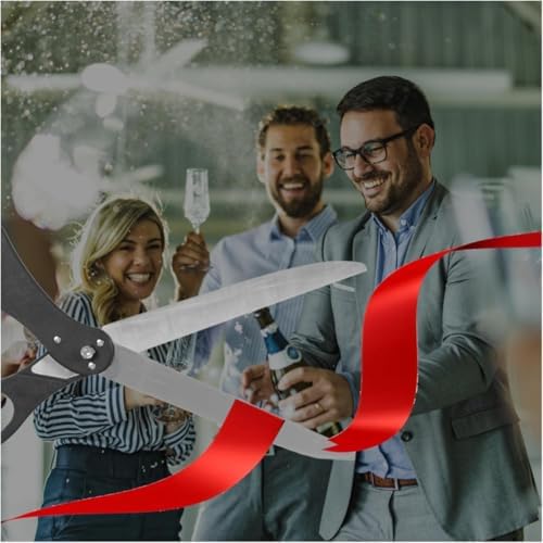Giant Ribbon Cutting Ceremony Kit Black Scissors Red Ribbon