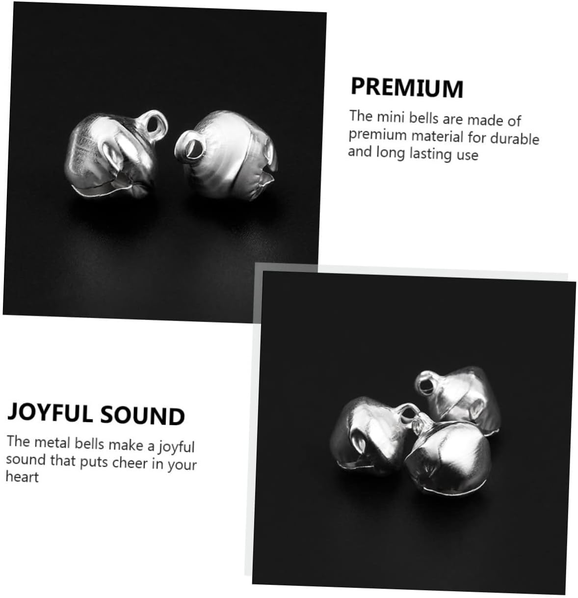200pcs Silver Christmas Tree Bells for Holiday Decor