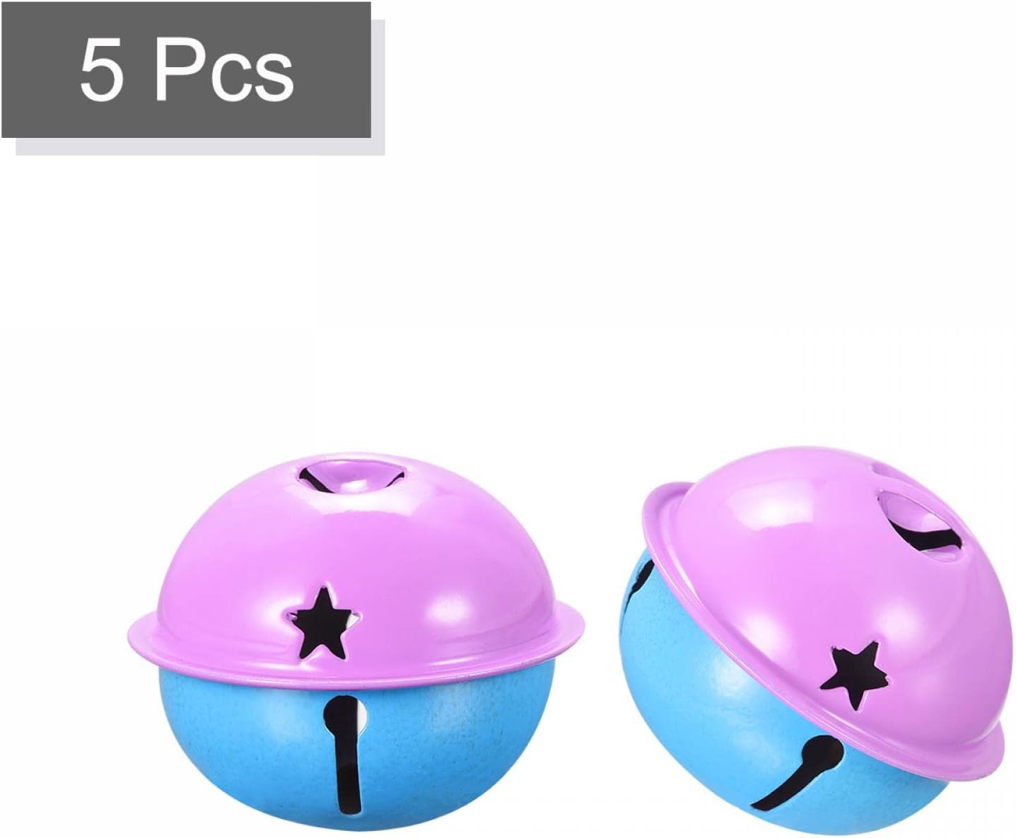uxcell Jingle Bells 5pcs Purple Blue 40mm