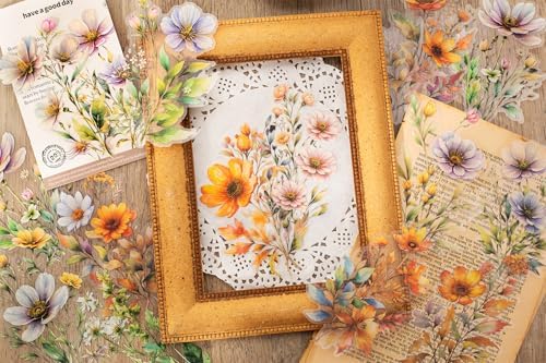 Knaid 120 Pieces Watercolor Flower Stickers Set