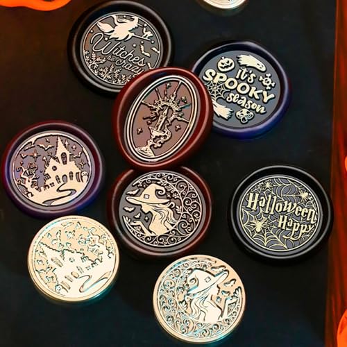 WASOHLING Halloween Wax Seal Stamp Witch Cat 25mm