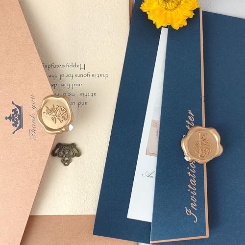 Wax Seal Stickers 3D Rose Wedding Invitation Decor