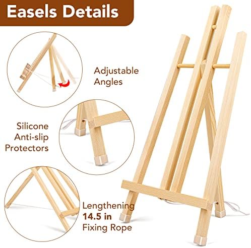 AROIC 8 Pack 15 Inch Wood Easels for Art and Crafts