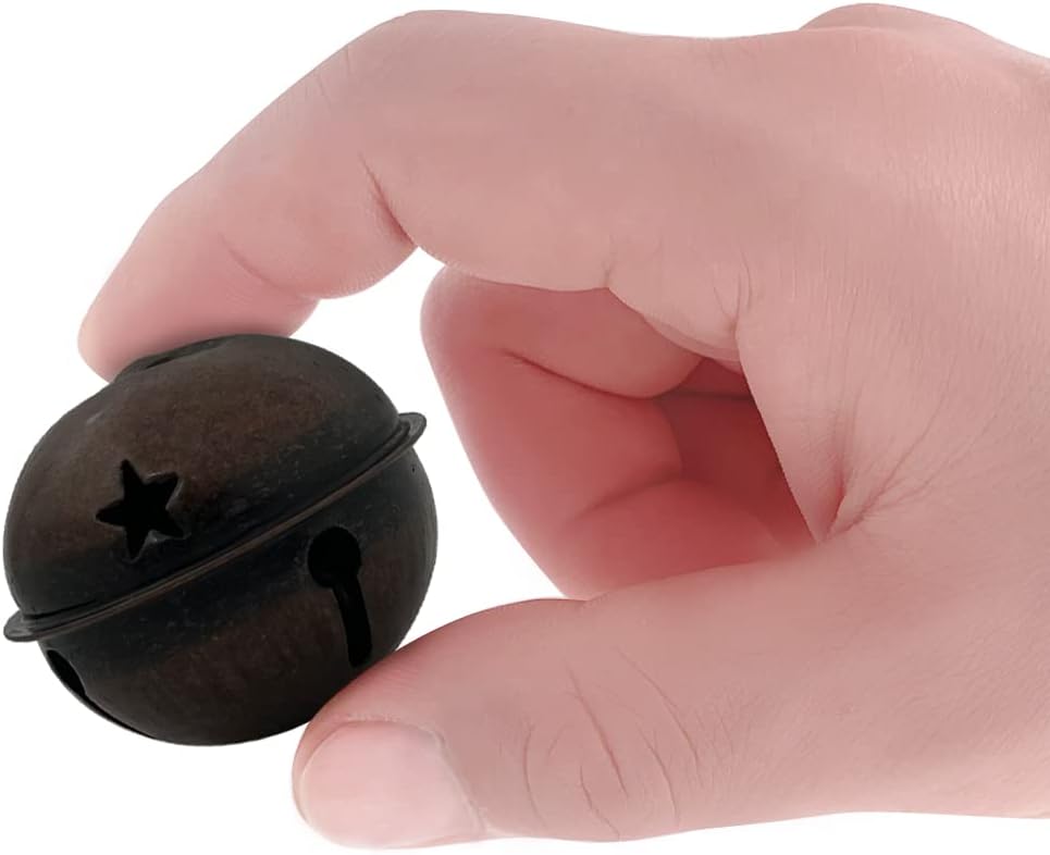 2-Inch Large Metal Craft Bells 16Pcs Brown Holiday Decoration