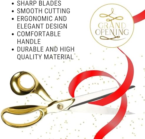 Gold Ribbon Cutting Kit with 11 Inch Scissors