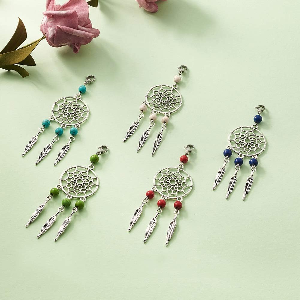 KISSITTY 30-Piece Dangling Dream Catcher Charms Keyring Jewelry