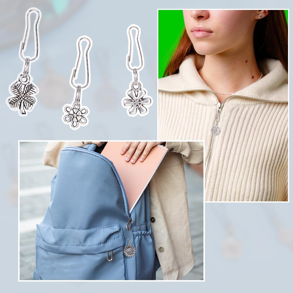 DICOSMETIC 72Pcs 12 Styles Zipper Pull Charms