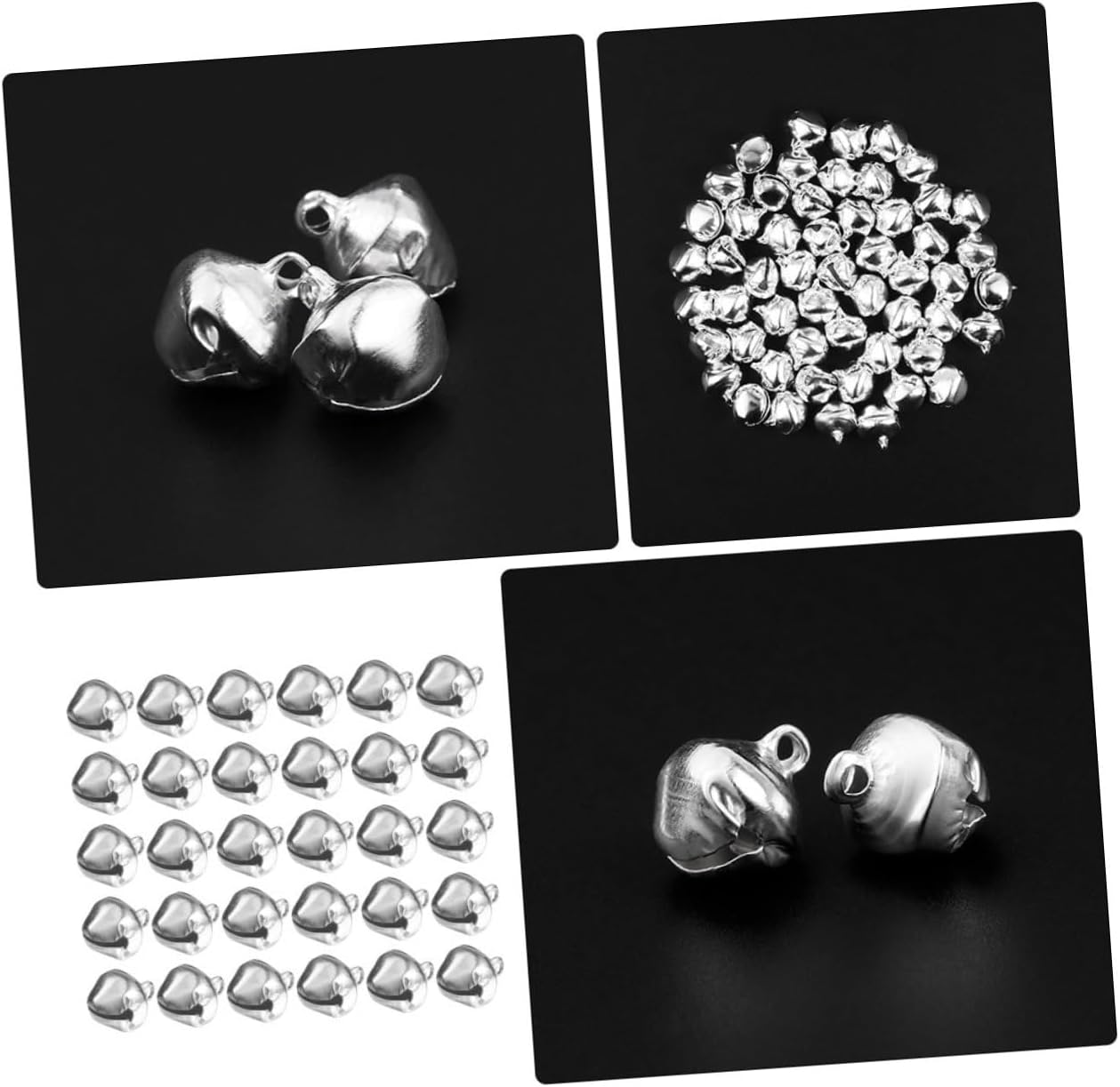 200pcs Silver Christmas Tree Bells for Holiday Decor