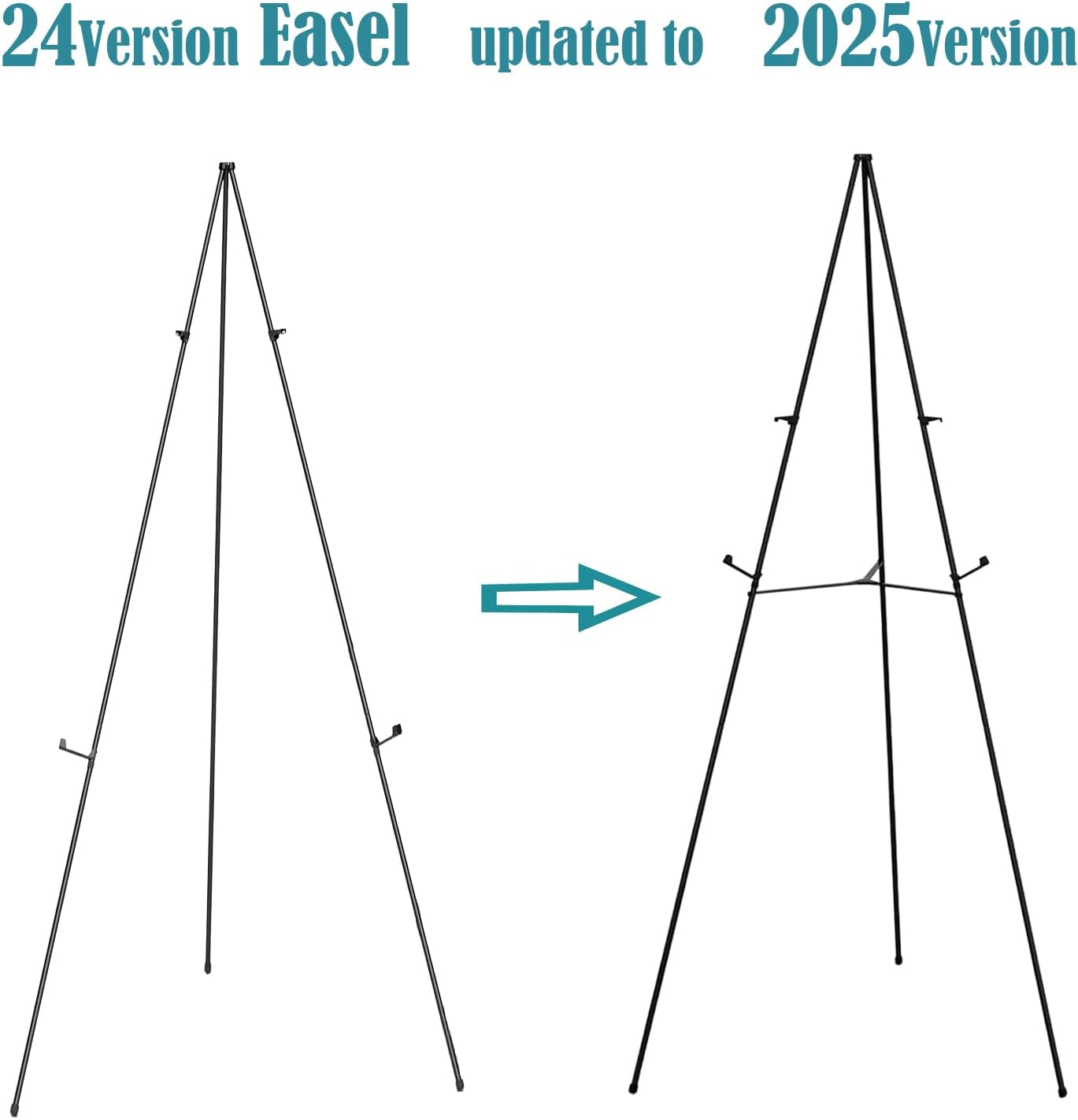 63 Inch Adjustable Metal Easel Stand - 2 Pack with Portable Bag