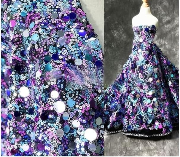Purple Laser Illusion Sequin Fabric 1 Yard