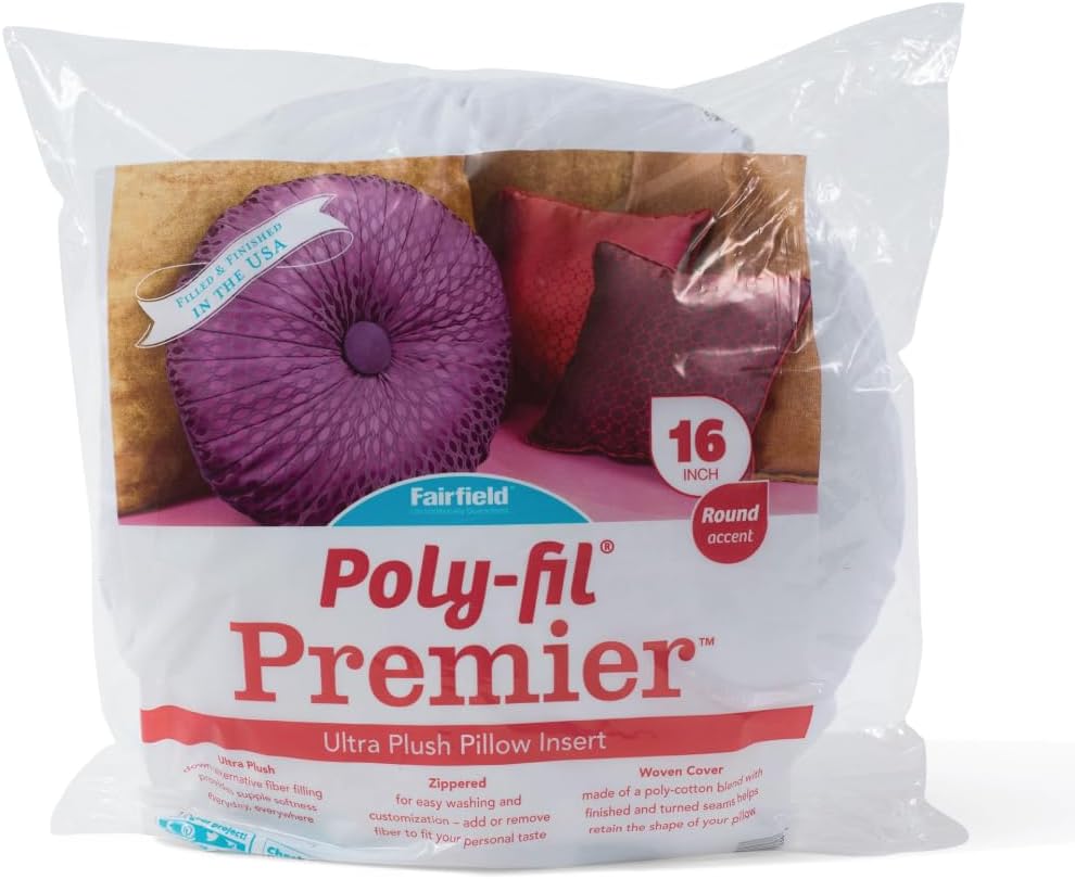 Fairfield Poly-Fil Premier Ultra Plush Pillow Insert 16 Inch
