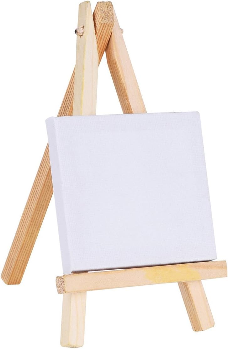 Retzjorv 10 Pcs Wooden Mini Easel Display Stand