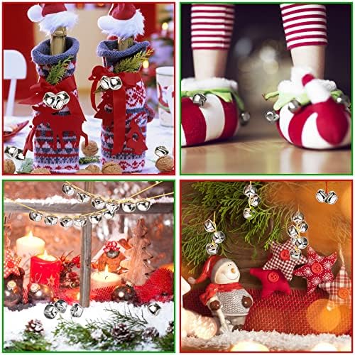 Augshy 200 Piece Jingle Bells Silver 35 Inch Craft Decor
