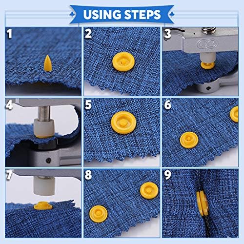 Glarks 384Pcs Snaps Plastic Buttons with Pliers Set for Sewing Crafts
