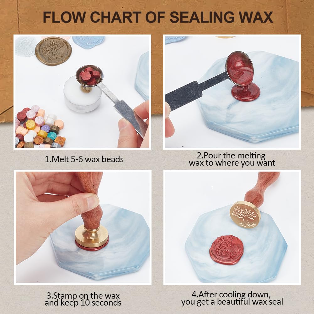 Christmas Cane Wax Sealing Stamp with Brass Head and Wooden Handle