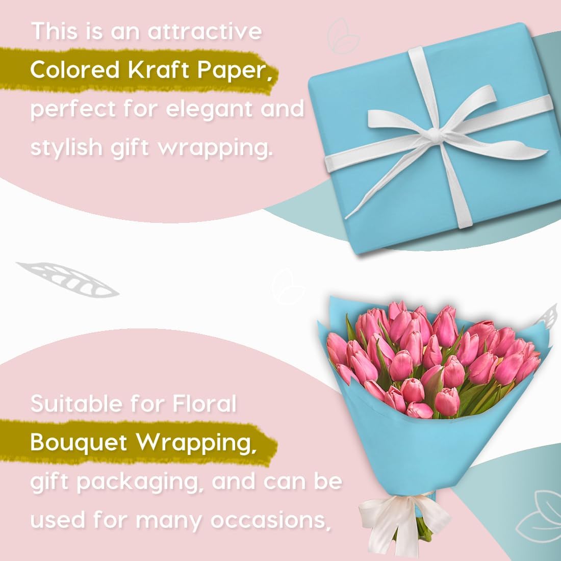 PerkHomy 36 x 120 Light Blue Kraft Paper Roll