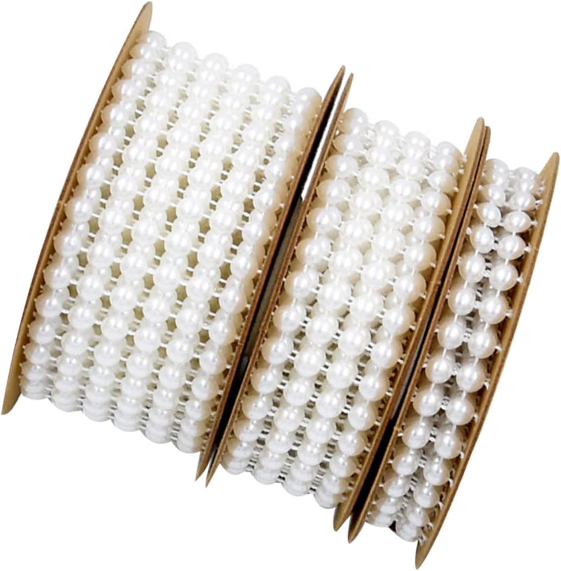 NUOBESTY 6 Rolls Wedding Bead Ribbon Decorative Band