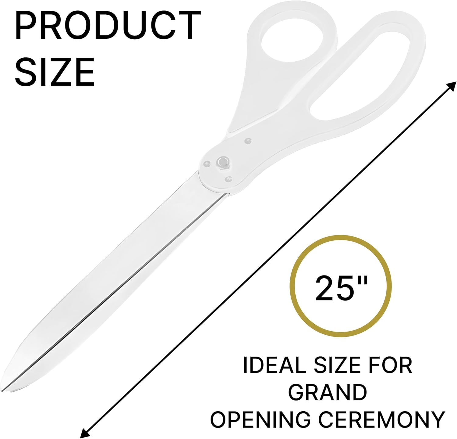 25 Inch White Ceremony Scissors for Grand Opening Events