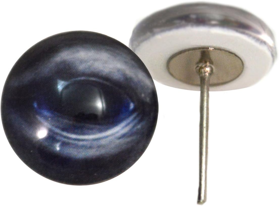 Blue Whale Glass Eyes On Wire Pin Posts for Doll Making