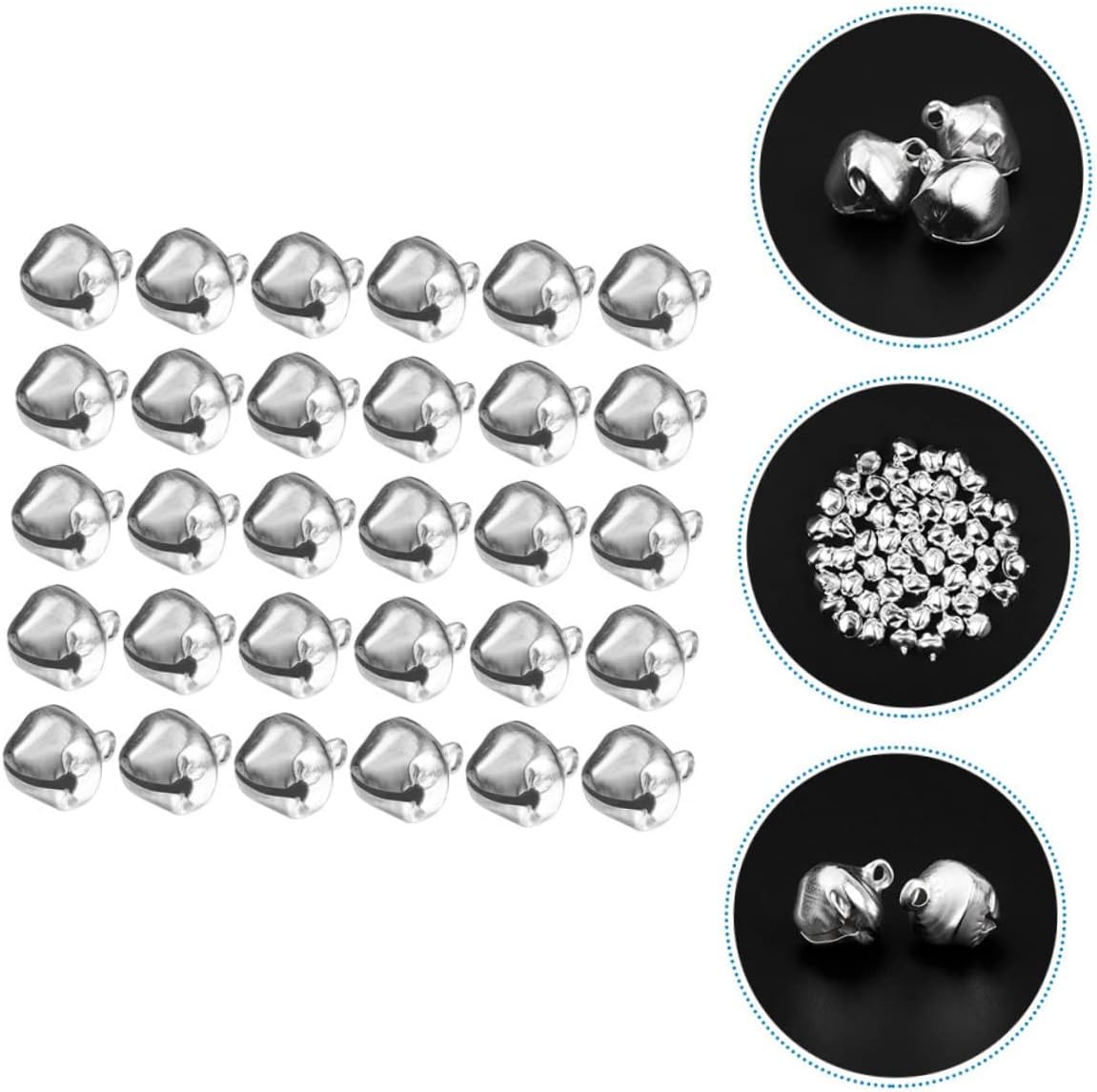 200pcs Silver Christmas Tree Bells for Holiday Decor