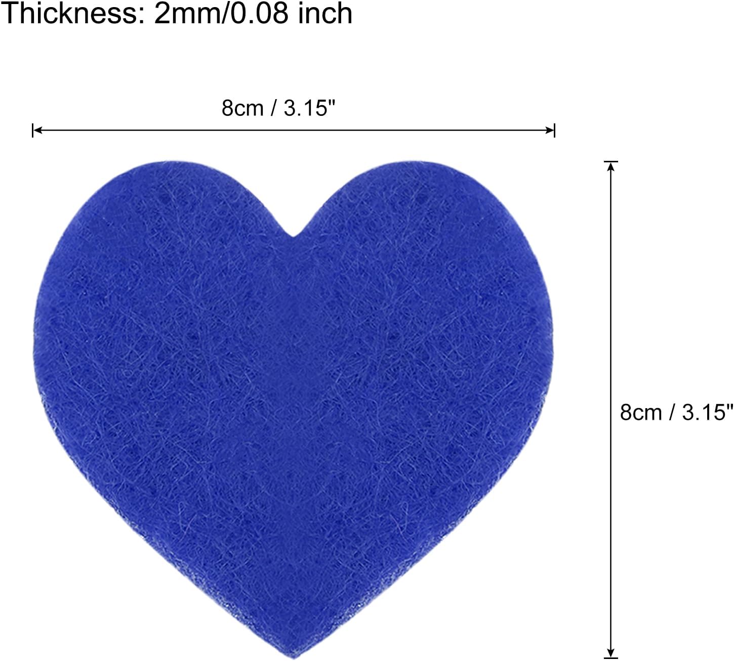 MECCANIXITY Felt Heart Pom Pom 3 Inch Blue Pack of 100