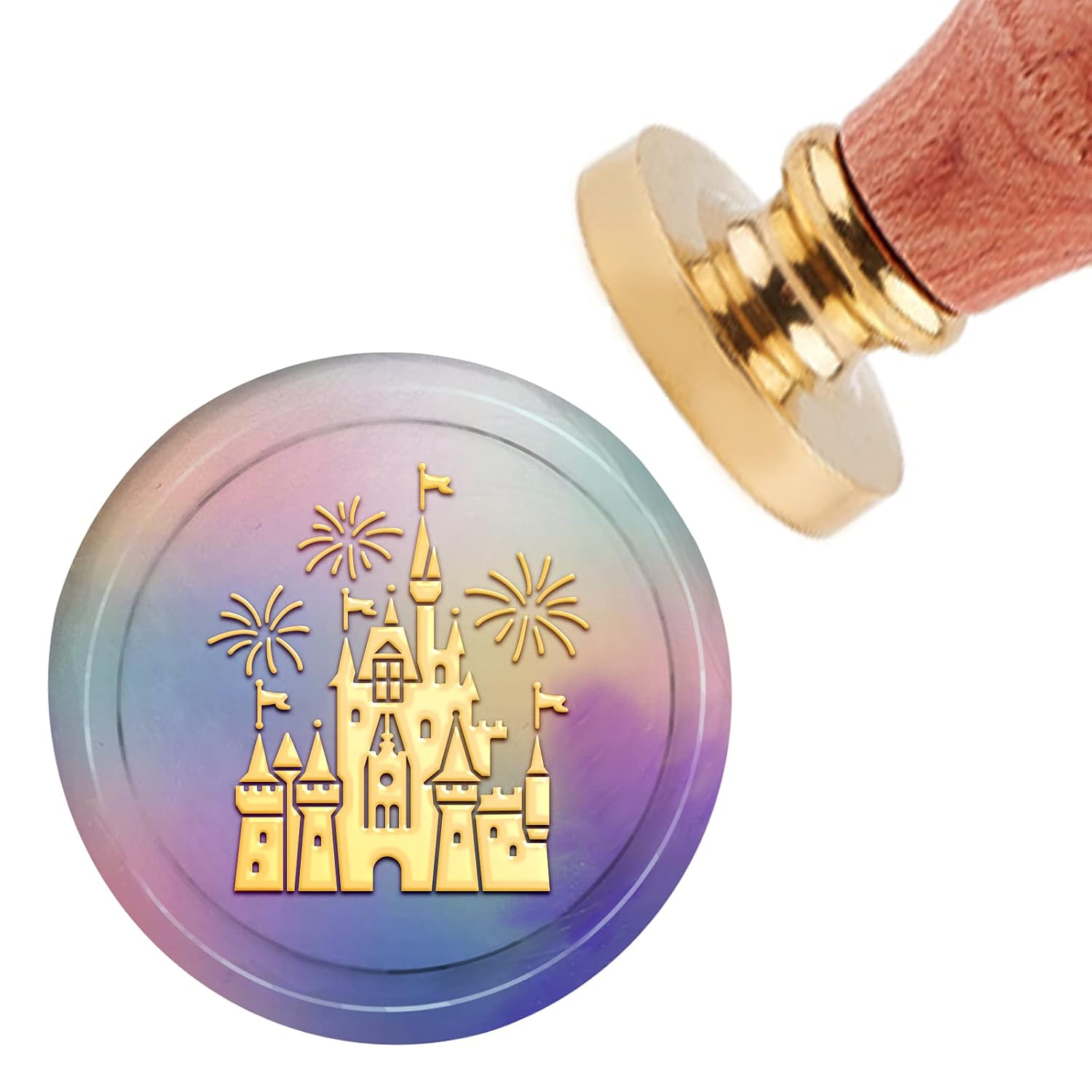 CRASPIRE Castle Wax Seal Stamp with Wooden Handle