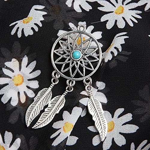 Acxico 10pcs Antique Silver Dream Catcher Charms for Jewelry Making