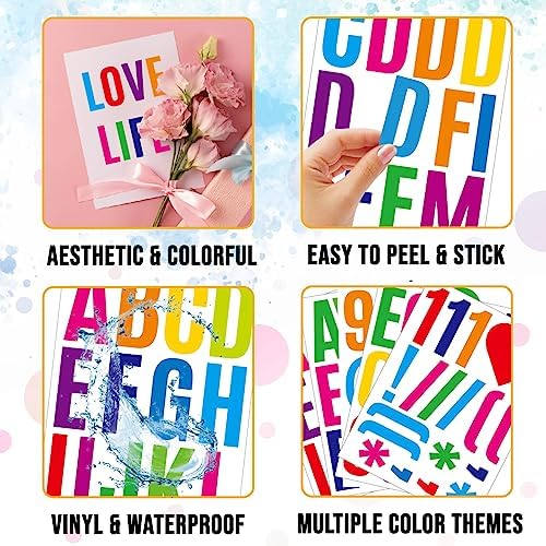 318Pcs 2 Inch Vinyl Letter Numbers Stickers for Bulletin Boards and Scrapbooking