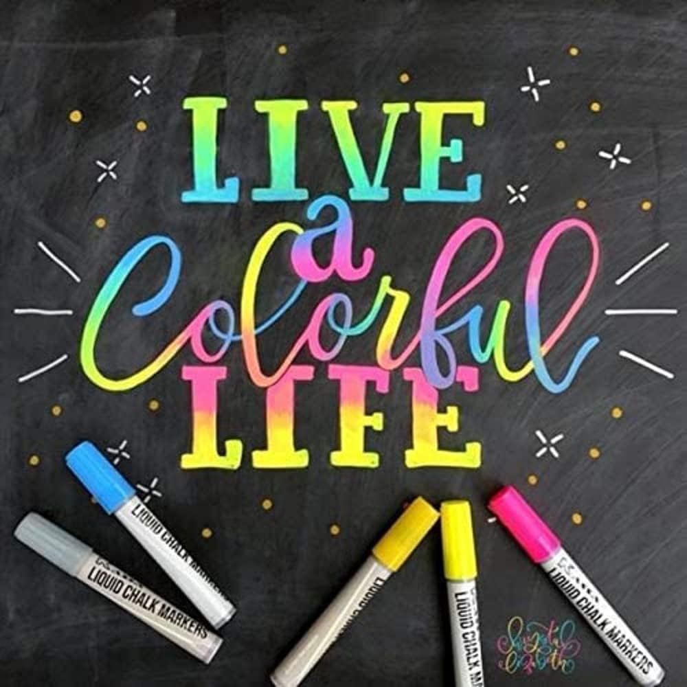 Kassa 10-Pack Neon Chalk Markers with Reversible Tips