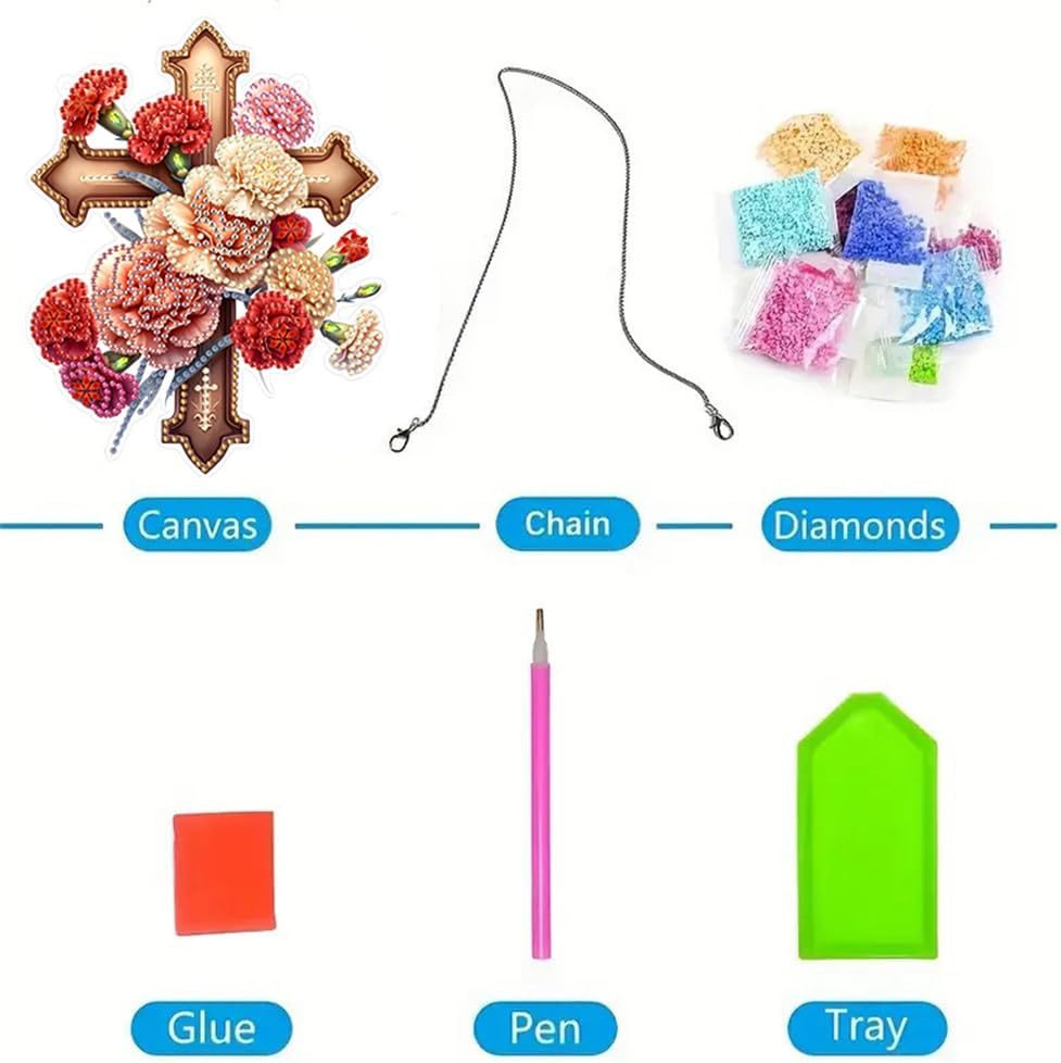 Beautiful Flower Cross Bird Diamond Art Kit 5D DIY