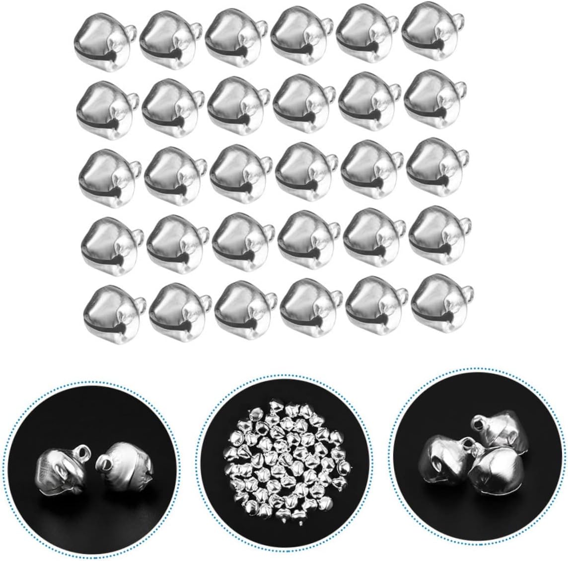 200pcs Silver Christmas Tree Bells for Holiday Decor