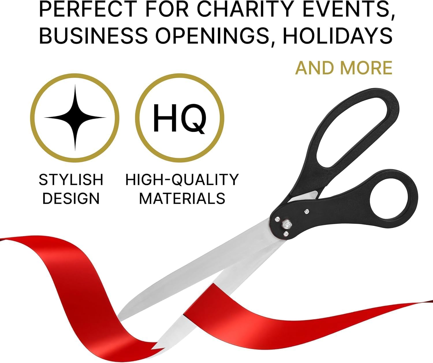 Giant Ribbon Cutting Ceremony Kit Black Scissors Red Ribbon