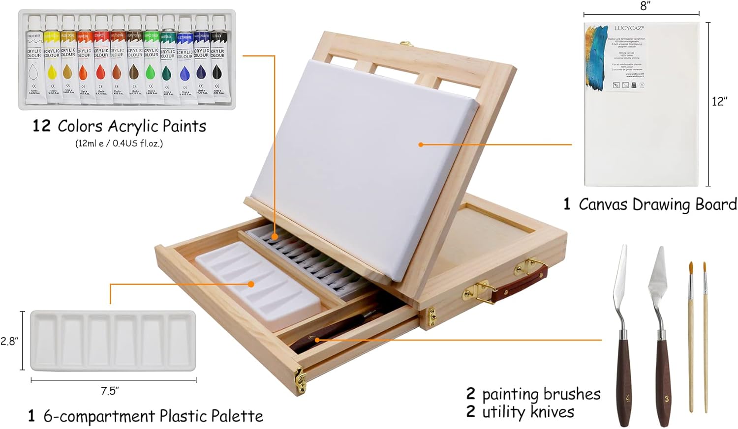 LUCYCAZ Art Easel Set for Kids and Artists