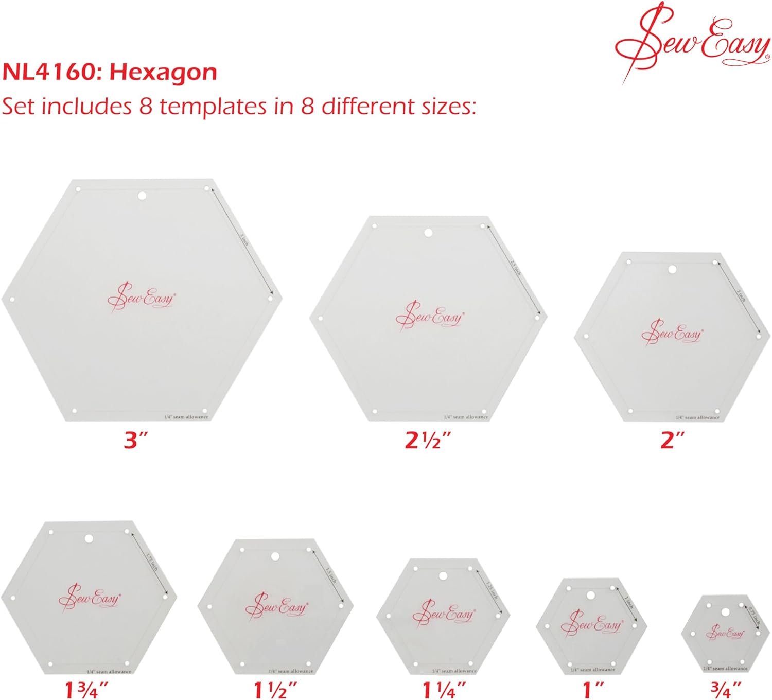 Patchwork Mini Hexagon Template Set by Sew Easy