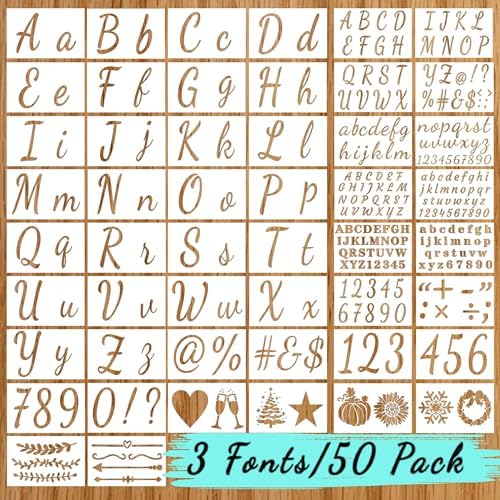 DLY Lifestyle 50 Pc Reusable Stencils for Painting on Wood
