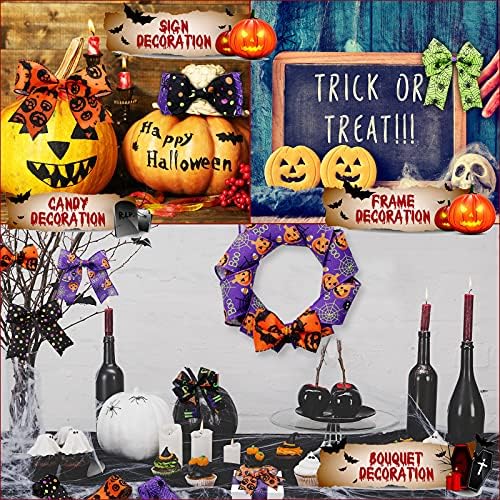 Chuangdi Halloween Ribbons 6 Rolls 30 Yards Wired Edge Decorations
