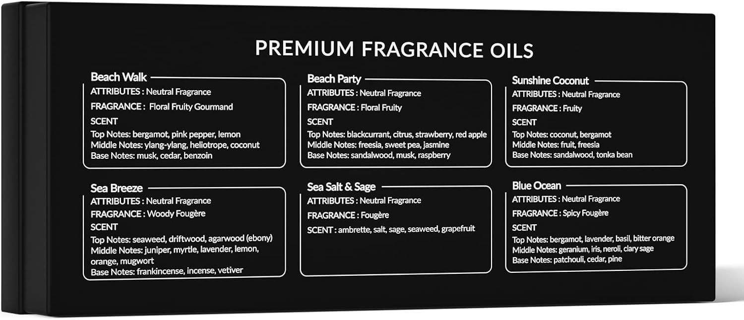 HIQILI Fragrance Oil Set Gold Coast 6x10ml