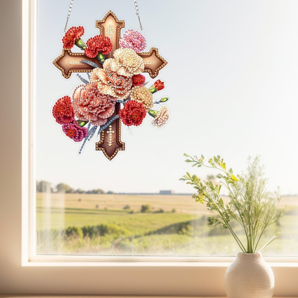 Beautiful Flower Cross Bird Diamond Art Kit 5D DIY