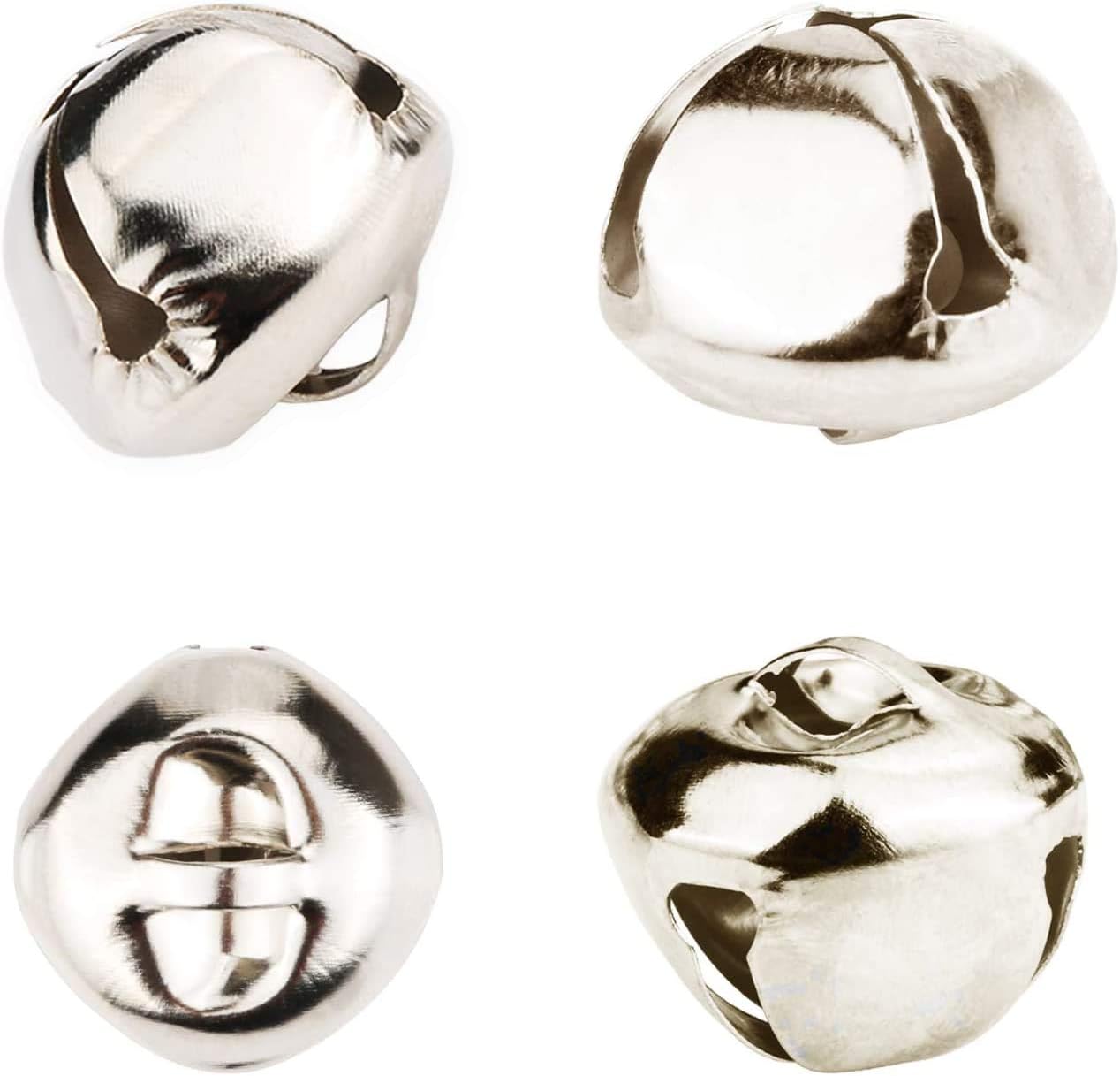 Augshy 50 pcs Jingle Bells 4-5 Inch Silver