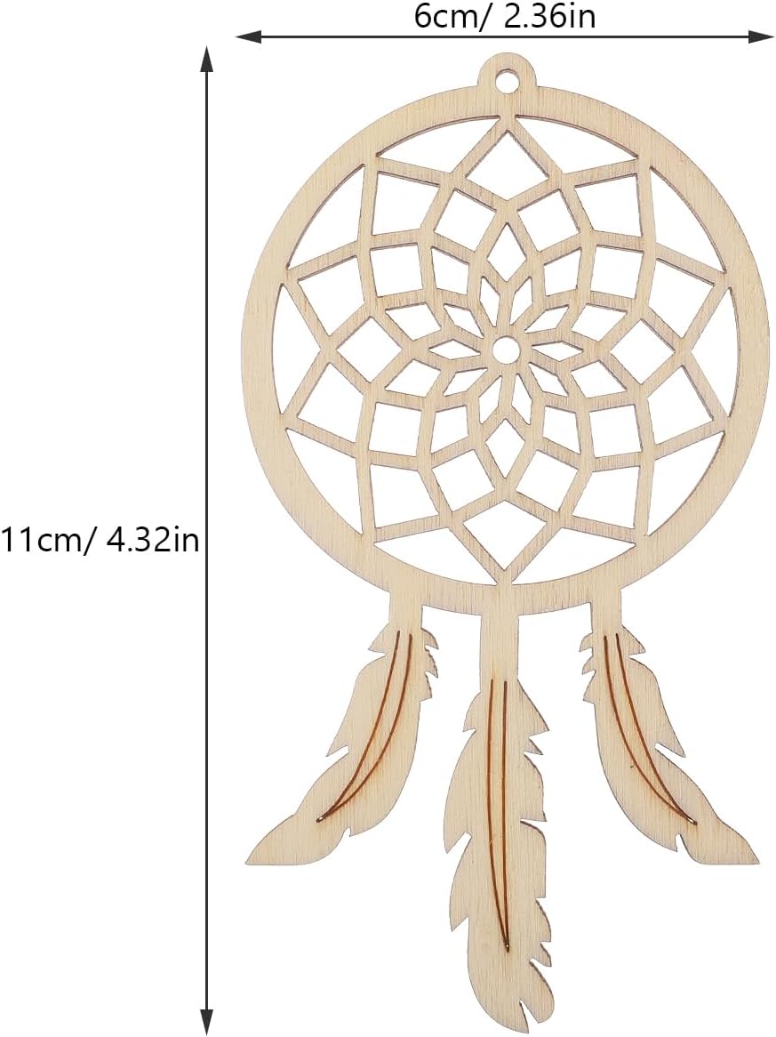 Garneck 20 Pcs Mini Dream Catcher Wood Craft DIY Kit