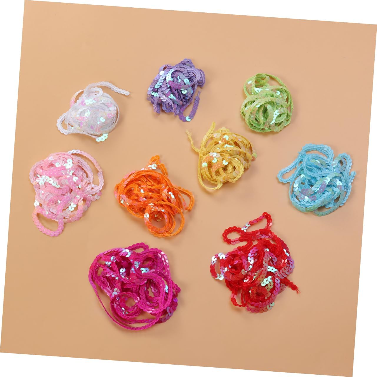 9pcs 6mm Sequin Strips 2 Meter Lace Trim for Wedding Aisle Runner
