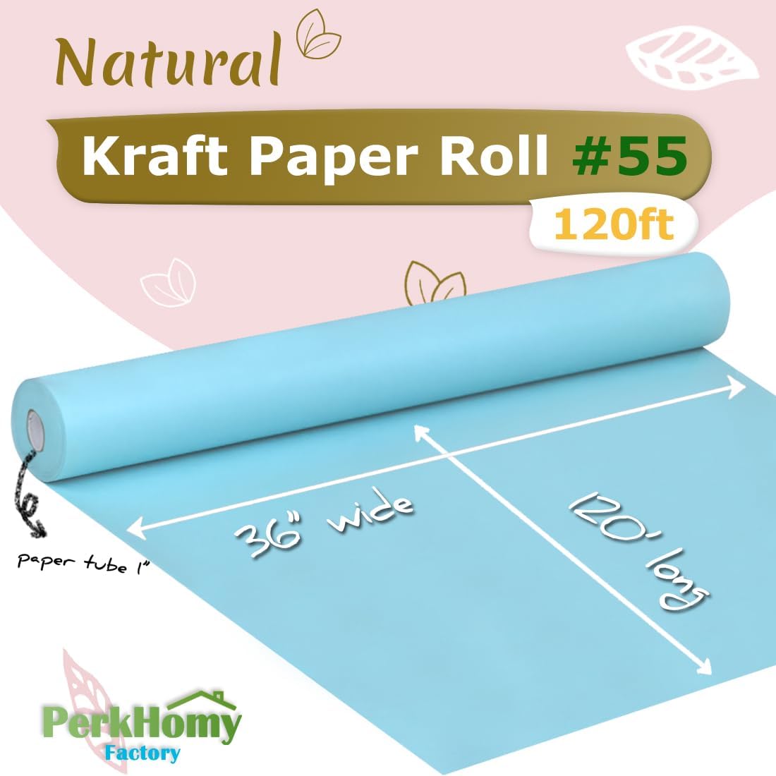 PerkHomy 36 x 120 Light Blue Kraft Paper Roll