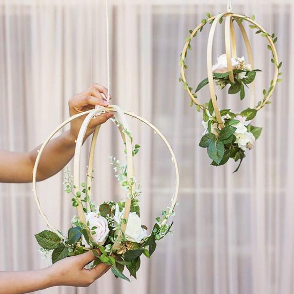 12pcs Bamboo Floral Hoop Wreath Set for DIY Crafts