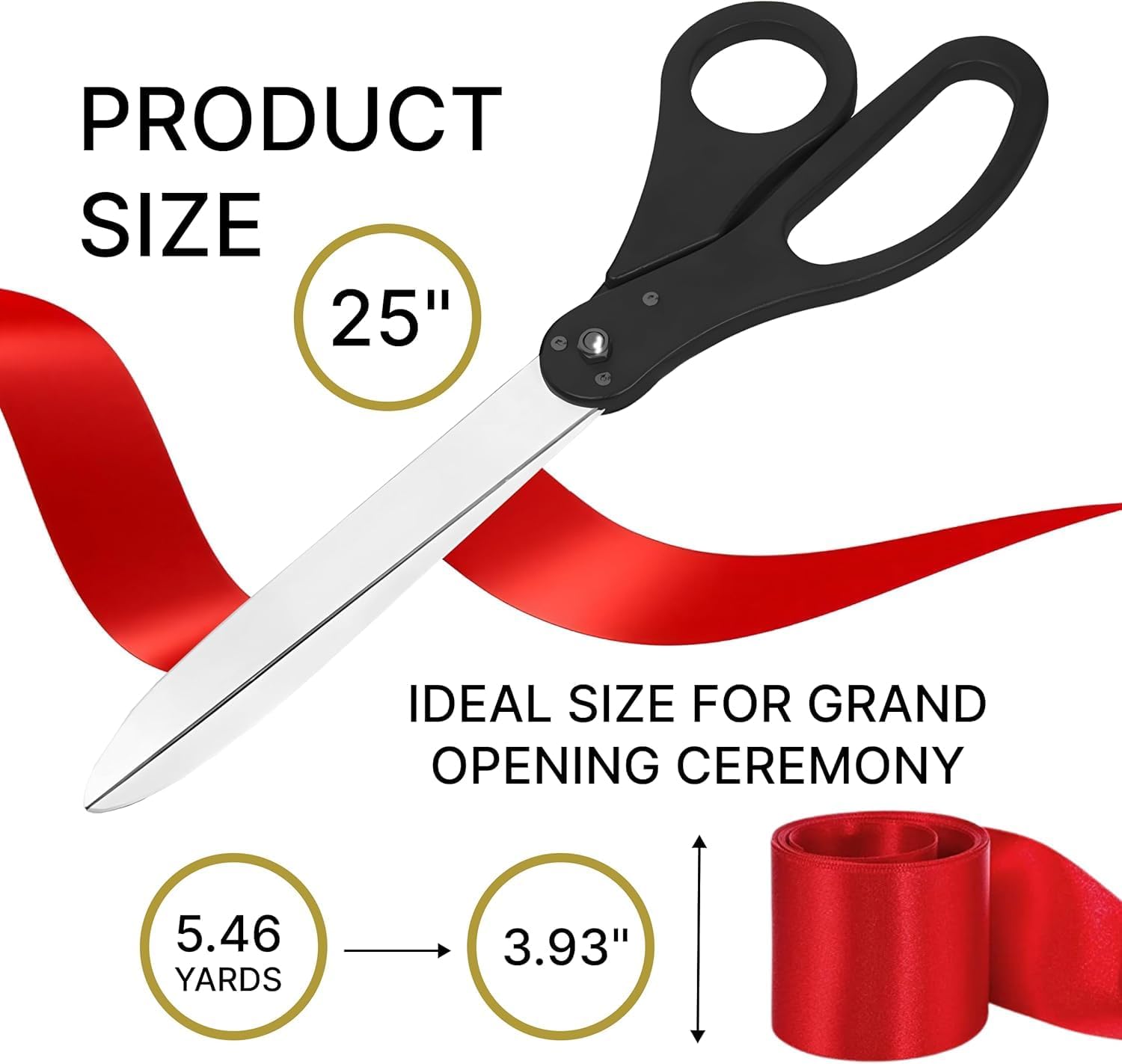 Giant Ribbon Cutting Ceremony Kit Black Scissors Red Ribbon