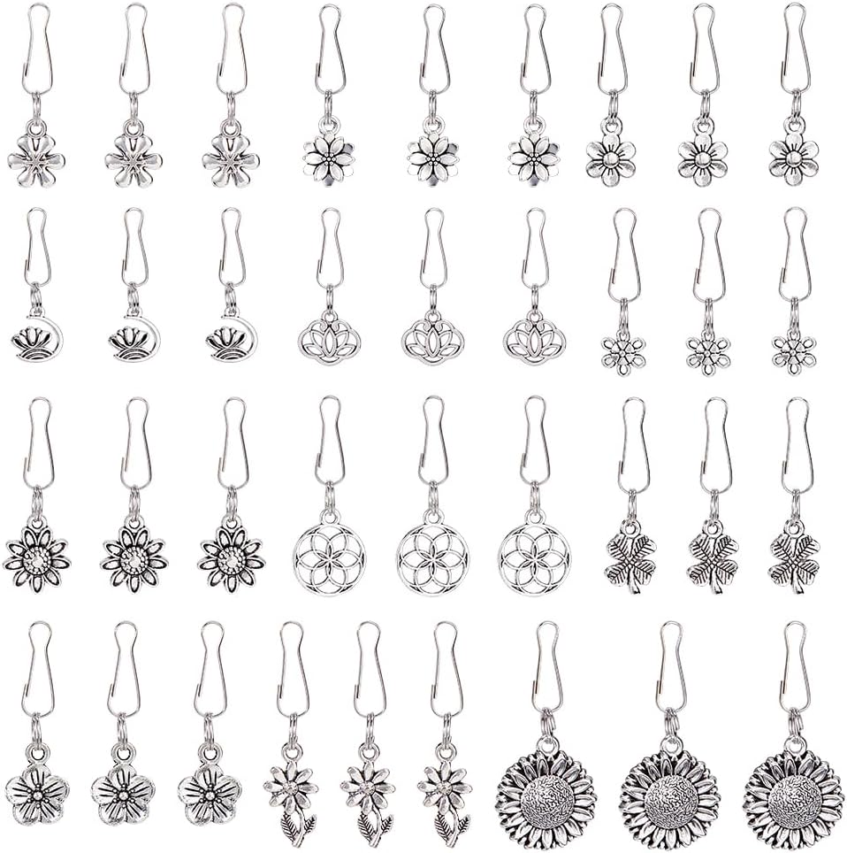DICOSMETIC 72Pcs 12 Styles Zipper Pull Charms