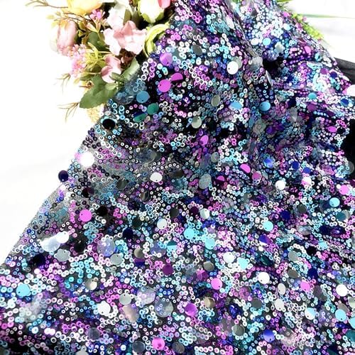 Purple Laser Illusion Sequin Fabric 1 Yard