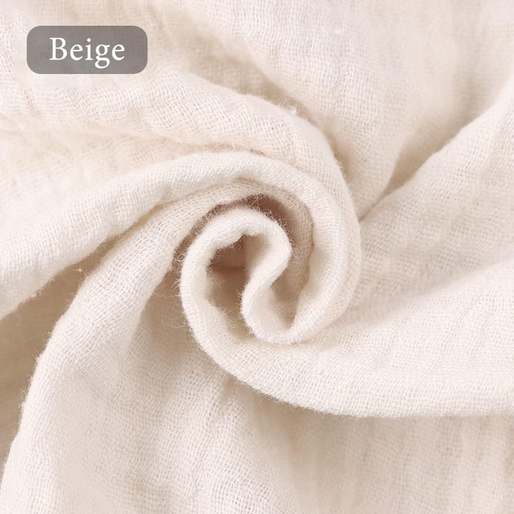 Zsedrut Wrinkle Gauze Fabric Table Runner 1 Yard Beige