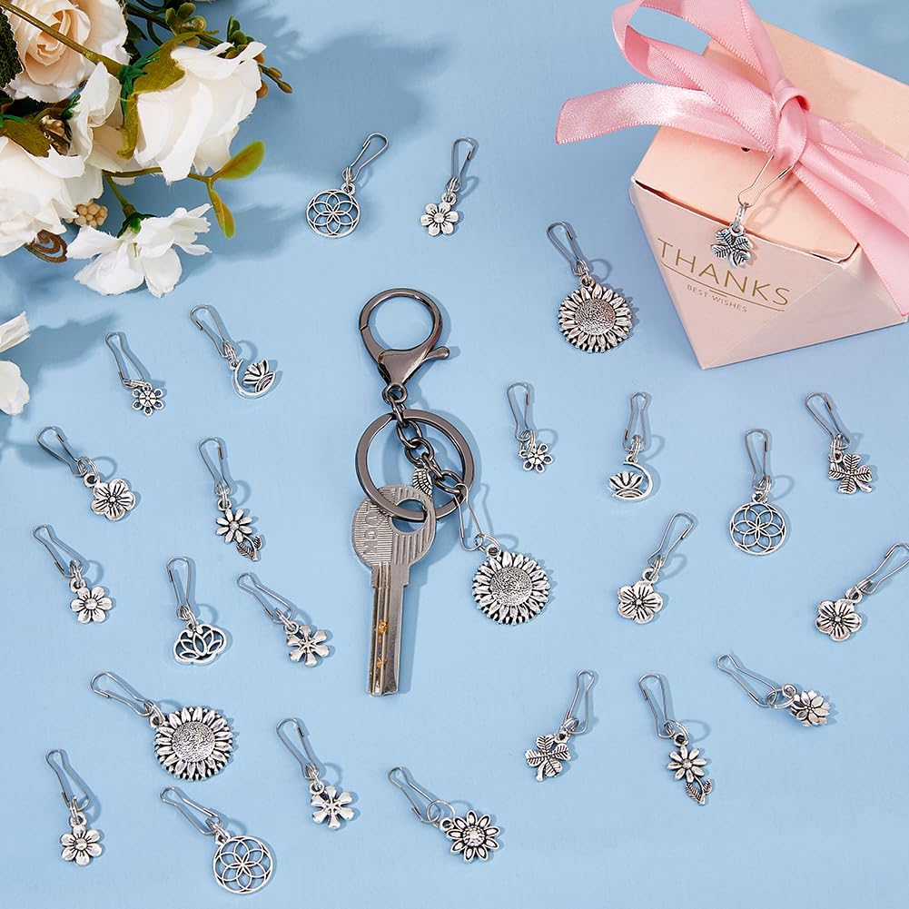 DICOSMETIC 72Pcs 12 Styles Zipper Pull Charms