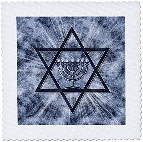 3dRose qs_52283_1 Hanukkah Menorah Quilt Square