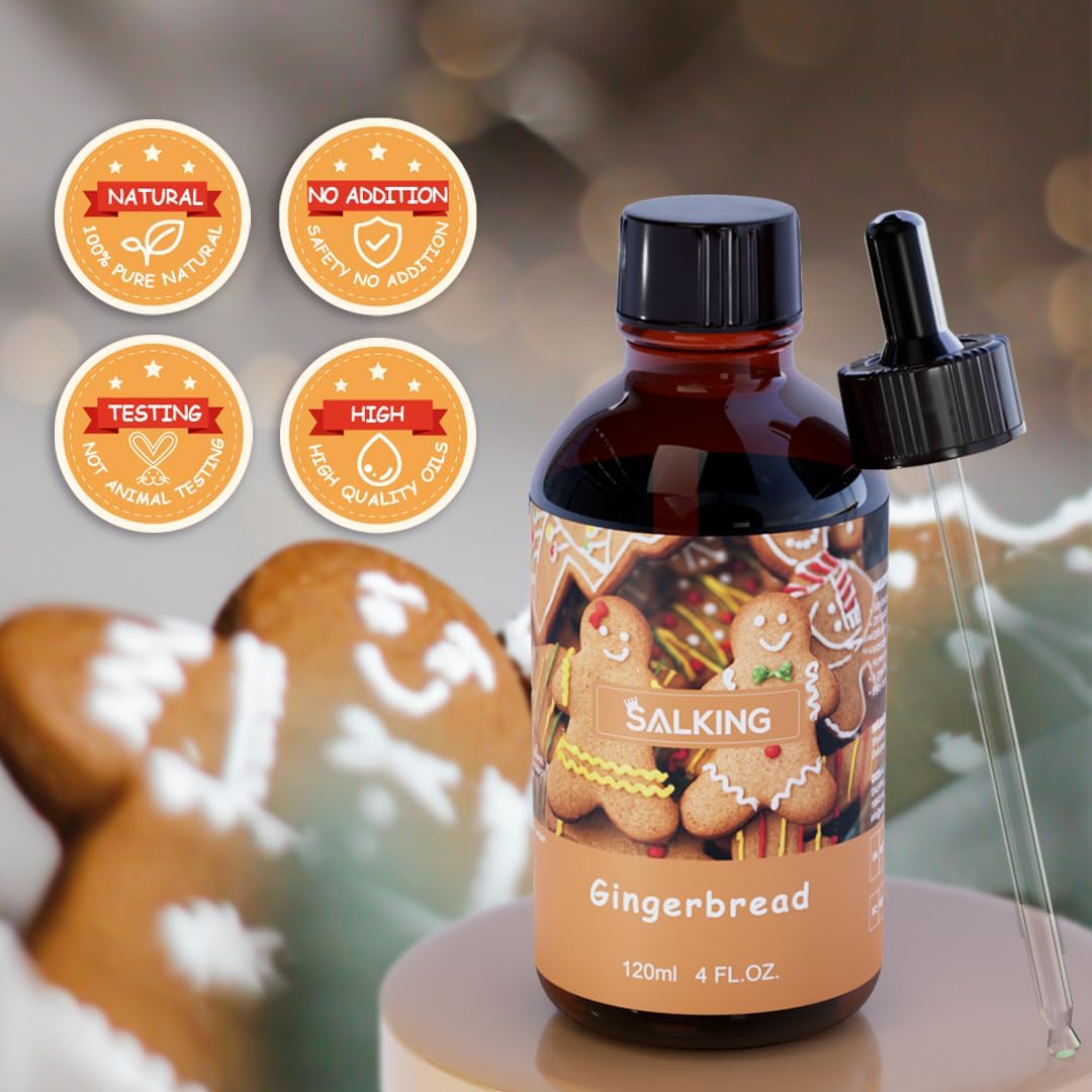 SALKING Gingerbread Fragrance Oil 120ml for Candle Diffuser and Soap Making